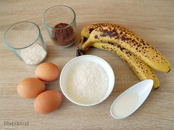 Muffinki czekoladowo-bananowe - składniki