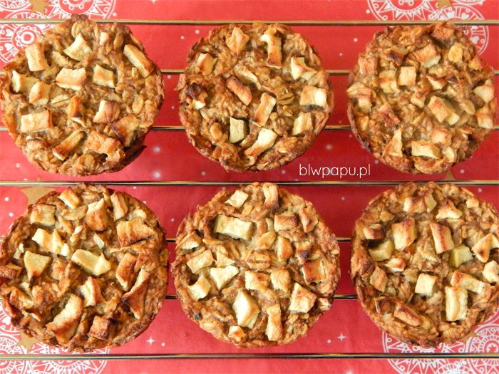 Świąteczne, piernikowe muffinki owsiano-jabłkowe